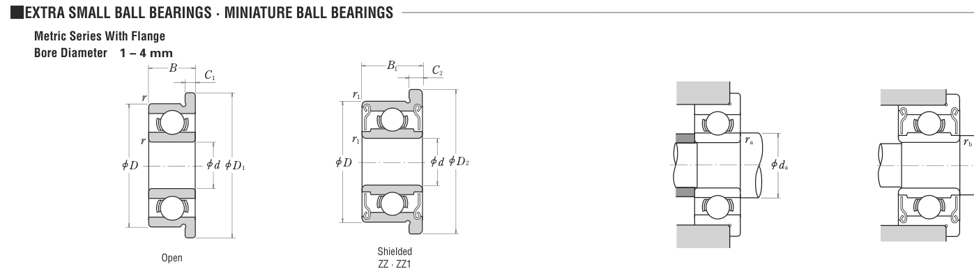 67000 NSK Ball bearing catalogue drawing