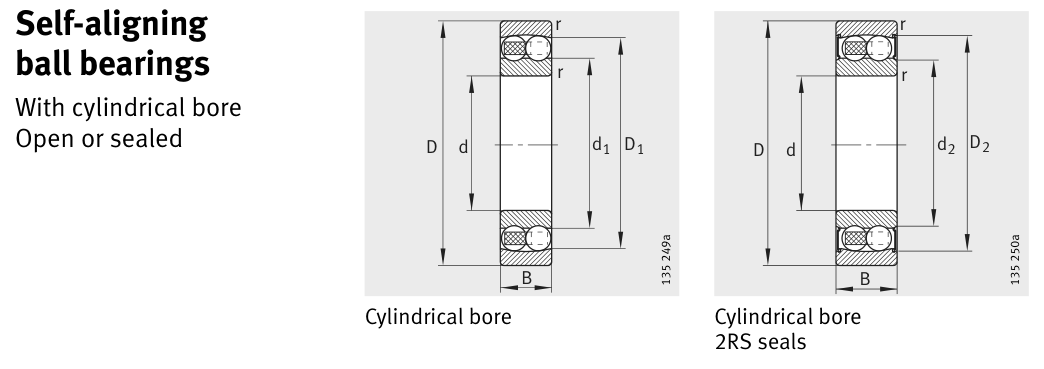 2200-TVH FAG Ball bearing catalogue drawing