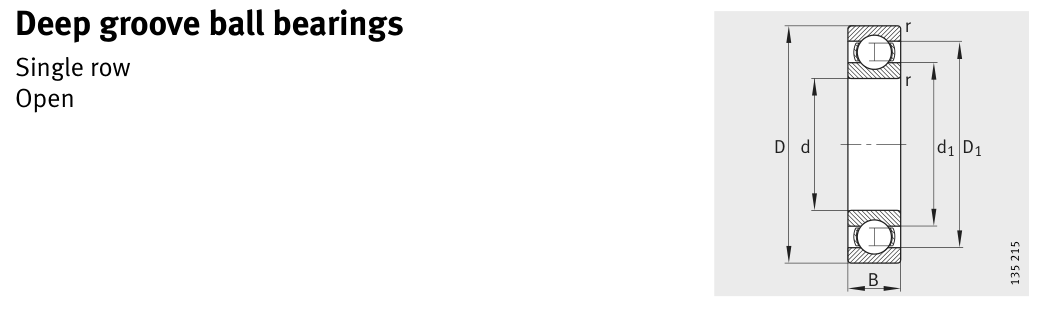 16072-M FAG Ball bearing catalogue drawing