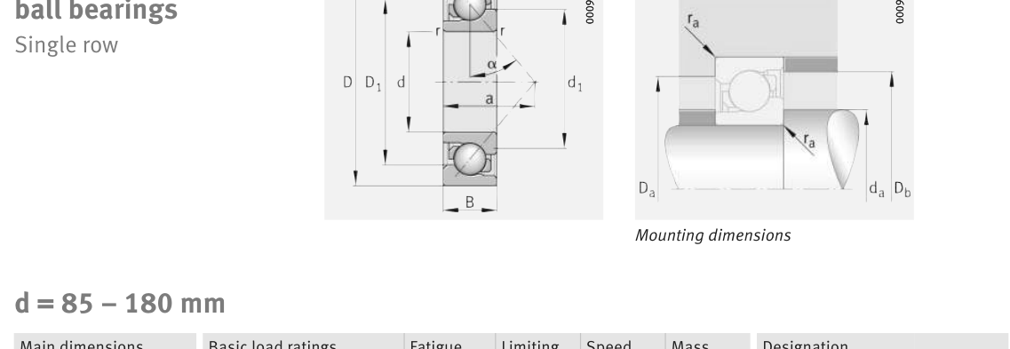 7317-B-XL-JP FAG Precision / Angular Contact bearing catalogue drawing