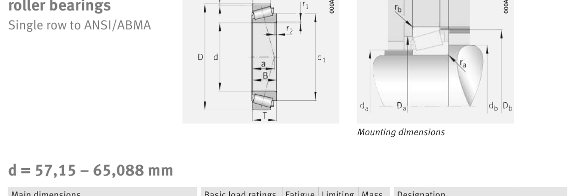 KHM911244-HM911210 FAG Tapered Roller bearing catalogue drawing