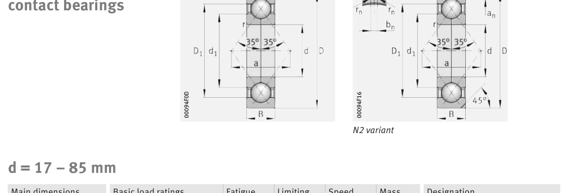 QJ211-XL-TVP FAG Ball bearing catalogue drawing