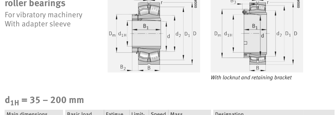 22320-E1-XL-K-T41A FAG Spherical Roller bearing catalogue drawing