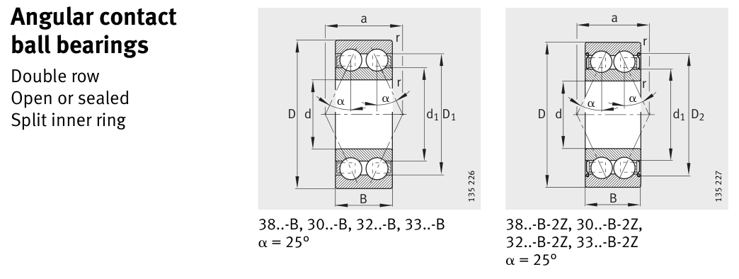 3306-DA FAG Precision / Angular Contact bearing catalogue drawing