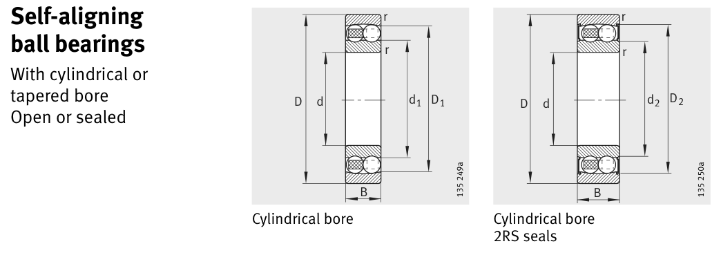 2214-M FAG Ball bearing catalogue drawing