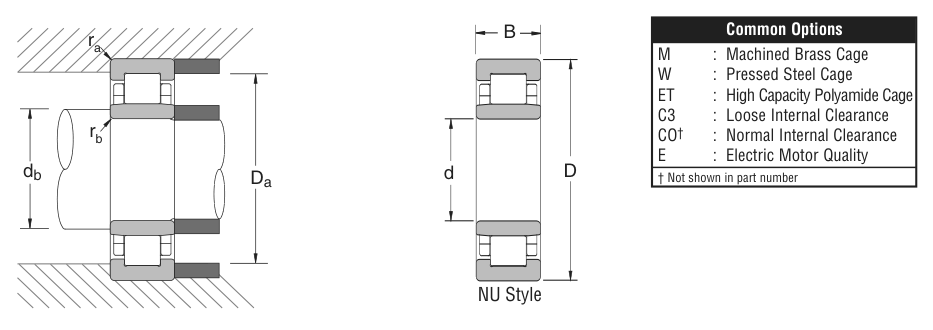2209 NSK Cylindrical Roller bearing catalogue drawing