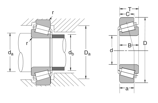 HR303/22C NSK Tapered Roller bearing catalogue drawing