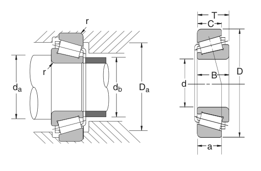 HR302/32C NSK Tapered Roller bearing catalogue drawing