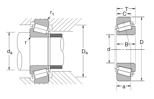 LM501349/LM501314 NSK Tapered Roller bearing catalogue drawing