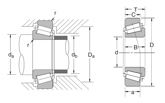 HR322/32C NSK Tapered Roller bearing catalogue drawing
