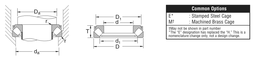 20380 NSK Thrust bearing catalogue drawing
