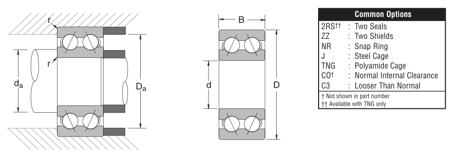 5200J NSK Ball bearing catalogue drawing