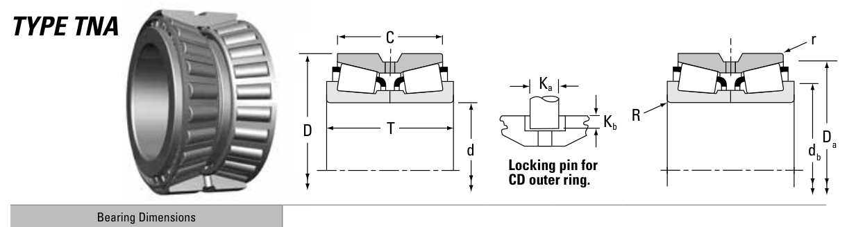 NA132083/132126D Timken Tapered Roller bearing catalogue drawing